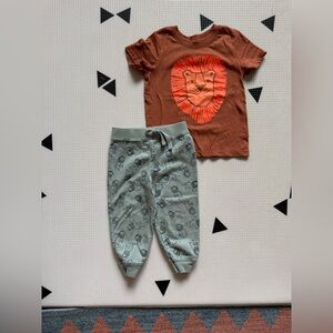 Carters|Baby boy,toddler Brown Lion T-Shirt & Olive  Animal Print Pants Set•••